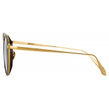 Linda Farrow - Cesar Angular Optical Glasses in Yellow Gold Black - LFL1225C1OPT - Linda Farrow Eyewear