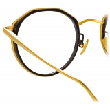 Linda Farrow - Cesar Angular Optical Glasses in Yellow Gold Black - LFL1225C1OPT - Linda Farrow Eyewear