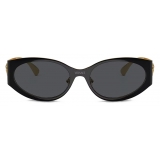 Versace - Occhiale da Sole Ovali La Medusa - Nero Grigio Scuro - Occhiali da Sole - Versace Eyewear