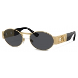 Versace - Medusa Deco Oval Sunglasses - Gold Dark Gray - Sunglasses - Versace Eyewear