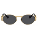 Versace - Occhiale da Sole Ovali Medusa Deco - Oro Grigio Scuro - Occhiali da Sole - Versace Eyewear