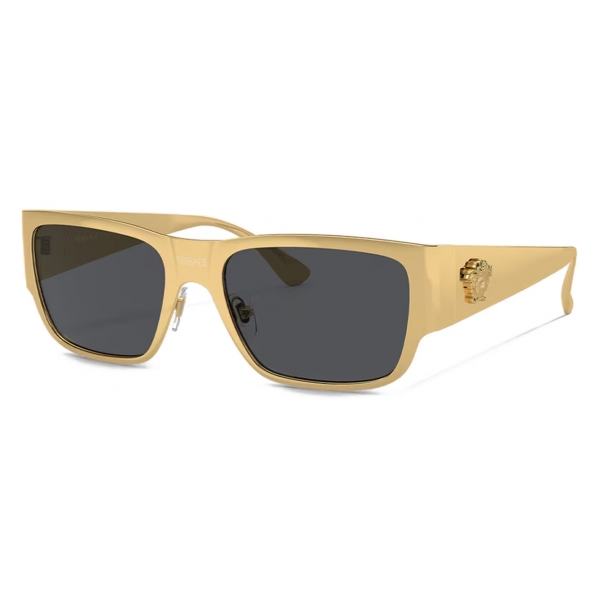 Versace - Occhiale da Sole Squadrati La Medusa - Oro Grigio Scuro - Occhiali da Sole - Versace Eyewear