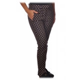 Dondup - Pantaloni in Fantasia Geometrica - Blu - Pantalone - Luxury Exclusive Collection