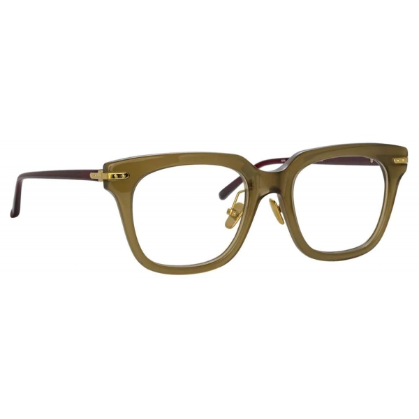 Linda Farrow - Empire D-Frame Optical Glasses in Green - LF28C4OPT - Linda Farrow Eyewear