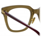 Linda Farrow - Empire D-Frame Optical Glasses in Green - LF28C4OPT - Linda Farrow Eyewear