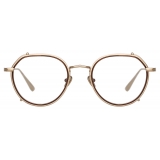 Linda Farrow - Falcon Angular Optical Glasses in Light Gold - LFL1387C2OPT - Linda Farrow Eyewear