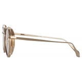 Linda Farrow - Falcon Angular Optical Glasses in Light Gold - LFL1387C2OPT - Linda Farrow Eyewear