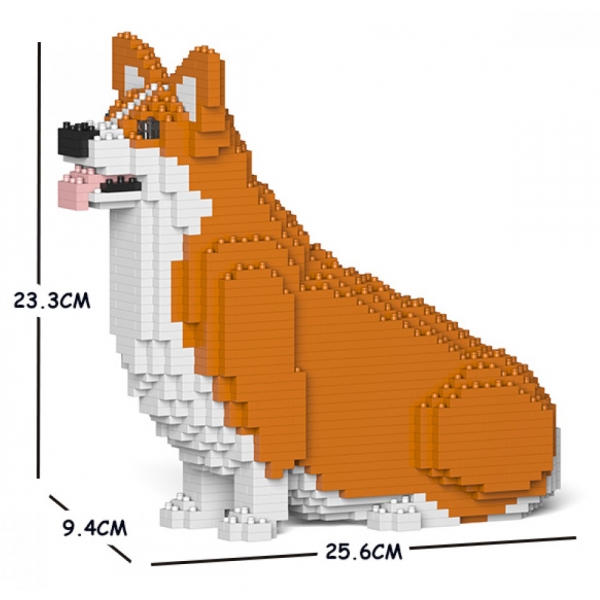 Jekca - Welsh Corgi 03S-M01 - Lego - Scultura - Costruzione - 4D - Animali di Mattoncini - Toys