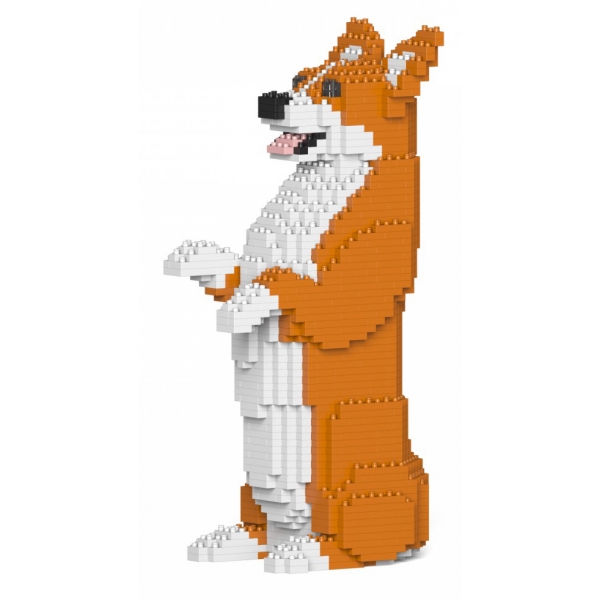 Jekca - Welsh Corgi 05S-M01 - Lego - Sculpture - Construction - 4D - Brick Animals - Toys
