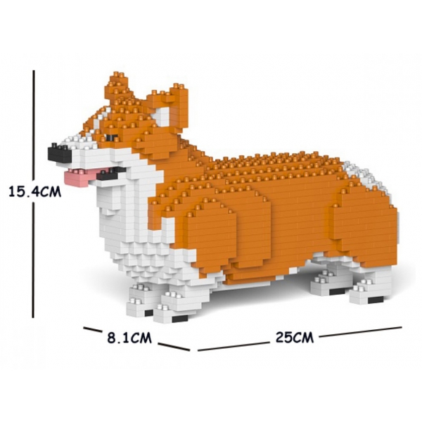 Jekca - Welsh Corgi 01S-M01 - Lego - Sculpture - Construction - 4D - Brick Animals - Toys