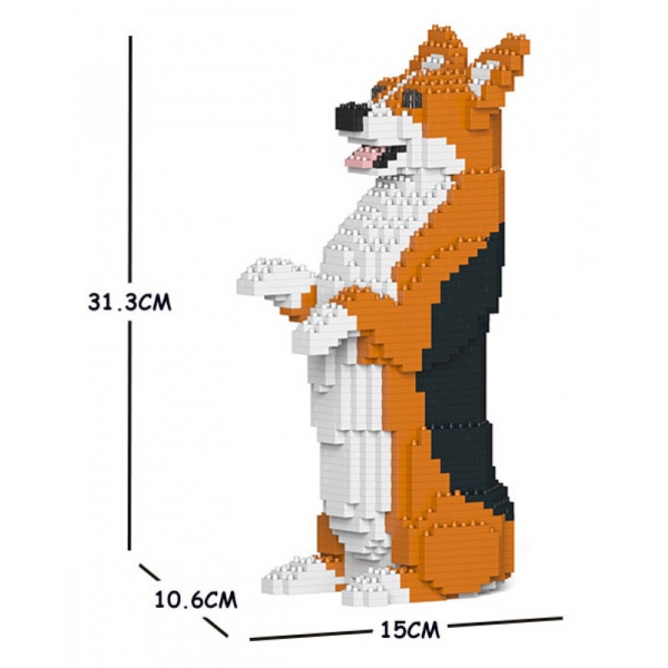 Jekca - Welsh Corgi 05S-M02 - Lego - Sculpture - Construction - 4D - Brick Animals - Toys