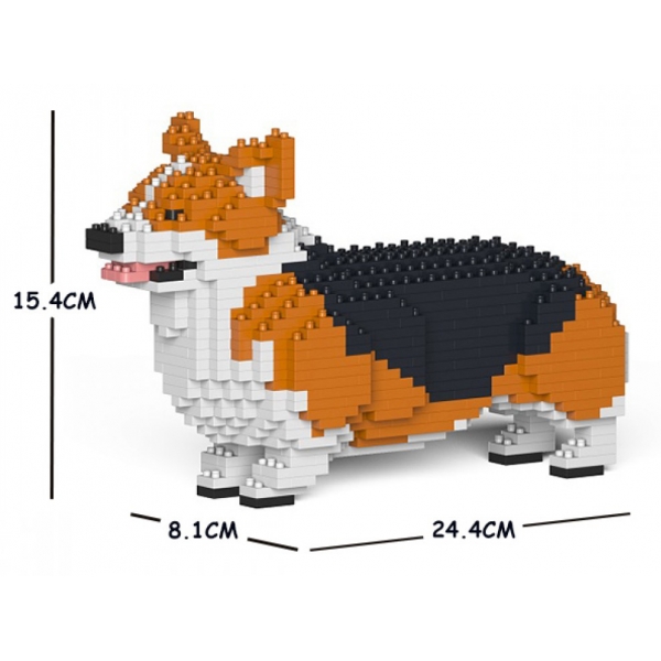 Jekca - Welsh Corgi 01S-M02 - Lego - Sculpture - Construction - 4D - Brick Animals - Toys