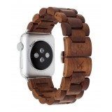 Woodcessories - Noce / Argento Cinturino in Legno Apple Watch 38 mm - Eco Strap - Acciaio Inossidabile - Cinturino in Legno
