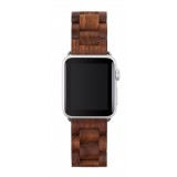 Woodcessories - Walnut / Silver - Wooden Apple Watch Band 38 mm - Eco Strap - Stainless Steel - Wooden Apple Watch Strap