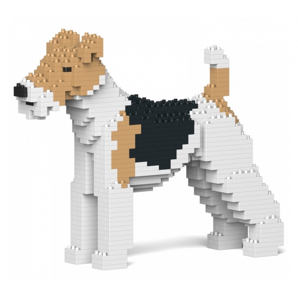 Jekca - Wire Haired Fox Terrier 01S - Lego - Sculpture - Construction - 4D - Brick Animals - Toys