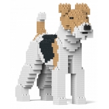 Jekca - Wire Haired Fox Terrier 01S - Lego - Sculpture - Construction - 4D - Brick Animals - Toys