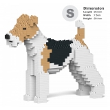 Jekca - Wire Haired Fox Terrier 01S - Lego - Sculpture - Construction - 4D - Brick Animals - Toys