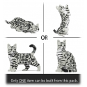 Jekca - Bengal Cat 4-in-1 Pack 01S-M02 - Lego - Scultura - Costruzione - 4D - Animali di Mattoncini - Toys