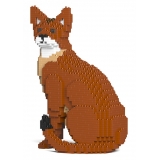 Jekca - Abyssinian Cat 02S - Lego - Sculpture - Construction - 4D - Brick Animals - Toys