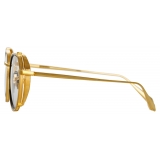 Linda Farrow - Falcon Angular Optical Glasses in Yellow Gold - LFL1387C1OPT - Linda Farrow Eyewear