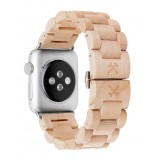 Woodcessories - Acero / Argento Cinturino in Legno Apple Watch 38 mm - Eco Strap - Acciaio Inossidabile - Cinturino in Legno