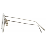 Linda Farrow - Foster Oval Optical Glasses in Nickel - LF34C4OPT - Linda Farrow Eyewear