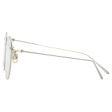 Linda Farrow - Foster Oval Optical Glasses in White Gold - LF34C2OPT - Linda Farrow Eyewear