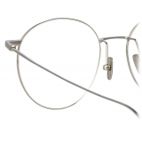 Linda Farrow - Foster Oval Optical Glasses in White Gold - LF34C2OPT - Linda Farrow Eyewear