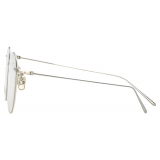 Linda Farrow - Foster A Oval Optical Glasses in White Gold - LF34AC2OPT - Linda Farrow Eyewear