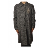 Dondup - Houndstooth Patterned Coat - Black/Grey - Jacket - Luxury Exclusive Collection