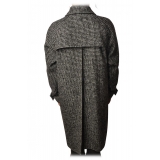Dondup - Houndstooth Patterned Coat - Black/Grey - Jacket - Luxury Exclusive Collection