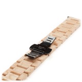 Woodcessories - Acero / Nero Cinturino in Legno Apple Watch 38 mm - Eco Strap - Acciaio Inossidabile - Cinturino in Legno