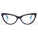 Tom Ford - Magnetic Clip Blue Block Cat Eye Opticals - FT5896-B - Optical Glasses - Tom Ford Eyewear