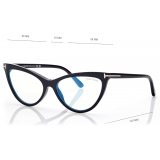 Tom Ford - Magnetic Clip Blue Block Cat Eye Opticals - FT5896-B - Optical Glasses - Tom Ford Eyewear