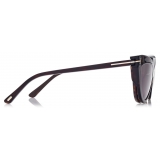 Tom Ford - Magnetic Clip Blue Block Cat Eye Opticals - Dark Havana - FT5896-B - Optical Glasses - Tom Ford Eyewear