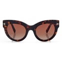 Tom Ford - Lucilla Sunglasses - Occhiali da Sole Cat Eye - Havana - FT1063 - Occhiali da Sole - Tom Ford Eyewear