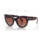 Tom Ford - Lucilla Sunglasses - Occhiali da Sole Cat Eye - Havana - FT1063 - Occhiali da Sole - Tom Ford Eyewear