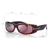 Tom Ford - Corey Sunglasses - Rectangular Sunglasses - Dark Havana Bordeaux - FT1064 - Sunglasses - Tom Ford Eyewear