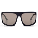 Tom Ford - Clint Sunglasses - Occhiali da Sole Maschera - Nero Opaco Specchio Romex - FT1066 - Tom Ford Eyewear