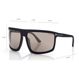 Tom Ford - Clint Sunglasses - Mask Sunglasses - Matte Black Romex Mirror - FT1066 - Sunglasses - Tom Ford Eyewear
