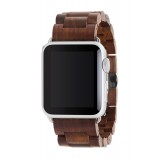 Woodcessories - Walnut / Silver - Wooden Apple Watch Band 42 mm - Eco Strap - Stainless Steel - Wooden Apple Watch Strap