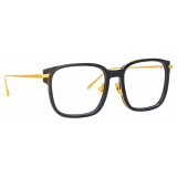 Linda Farrow - Franklin Rectangular Optical Glasses in Black Yellow Gold - LFL1185C1OPT - Linda Farrow Eyewear