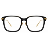 Linda Farrow - Franklin Rectangular Optical Glasses in Black Yellow Gold - LFL1185C1OPT - Linda Farrow Eyewear