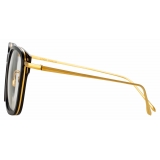 Linda Farrow - Franklin Rectangular Optical Glasses in Black Yellow Gold - LFL1185C1OPT - Linda Farrow Eyewear