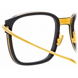 Linda Farrow - Franklin Rectangular Optical Glasses in Black Yellow Gold - LFL1185C1OPT - Linda Farrow Eyewear