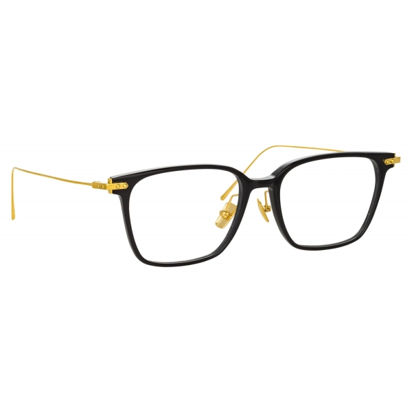 Linda Farrow - Gehry A Rectangular Optical Glasses in Black Yellow Gold - LF37AC1OPT - Linda Farrow Eyewear