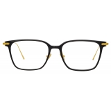 Linda Farrow - Gehry A Rectangular Optical Glasses in Black Yellow Gold - LF37AC1OPT - Linda Farrow Eyewear