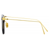 Linda Farrow - Gehry A Rectangular Optical Glasses in Black Yellow Gold - LF37AC1OPT - Linda Farrow Eyewear