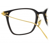 Linda Farrow - Gehry A Rectangular Optical Glasses in Black Yellow Gold - LF37AC1OPT - Linda Farrow Eyewear