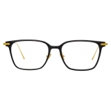 Linda Farrow - Gehry Rectangular Optical Glasses in Black Yellow Gold - LF37C1OPT - Linda Farrow Eyewear